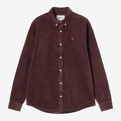 Carhartt WIP L/S Madison Cord Shirt - Amarone, Vorderansicht