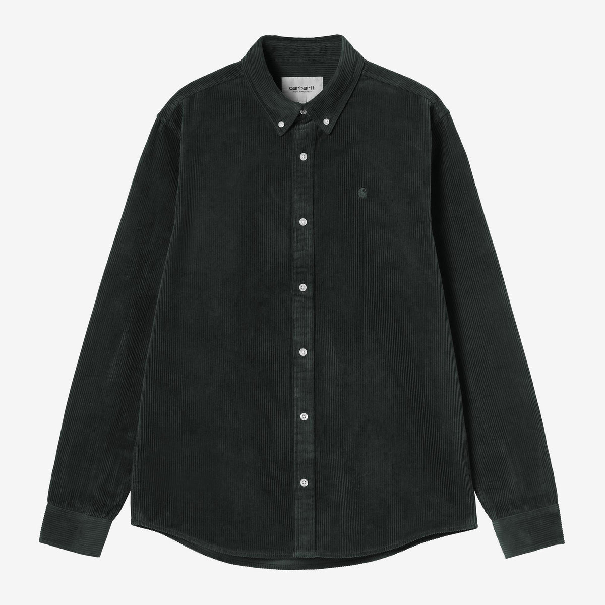 Carhartt WIP L/S Madison Cord Shirt - Raven, Vorderansicht