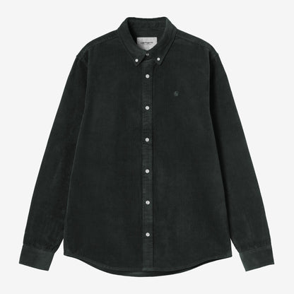 Carhartt WIP L/S Madison Cord Shirt - Raven, Vorderansicht
