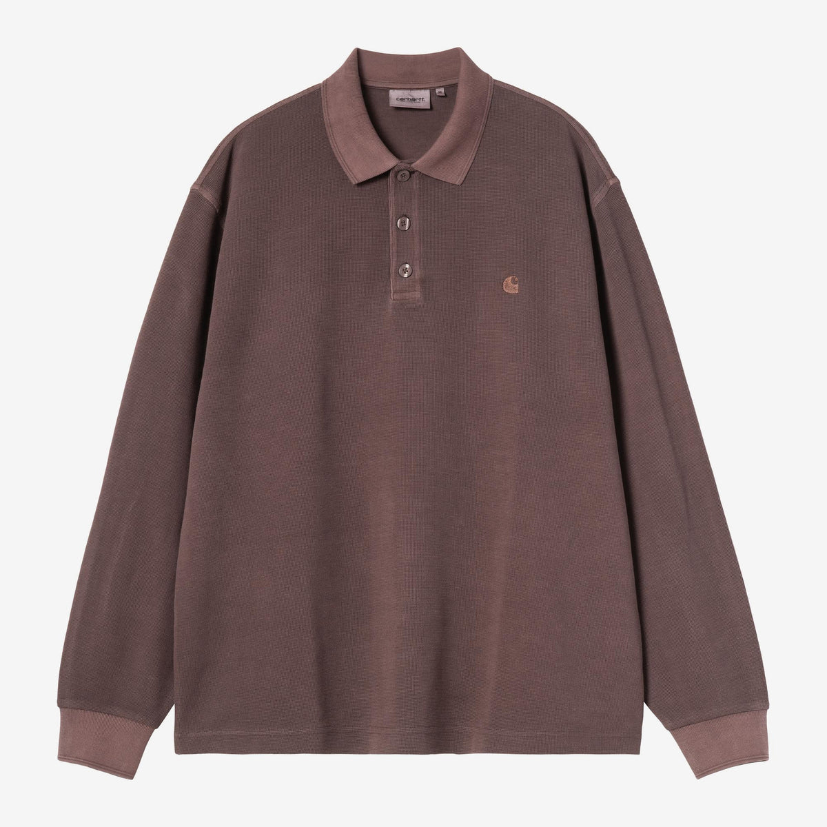 Carhartt WIP L/S Waffle Rugby Shirt - Palisander, Vorderansicht