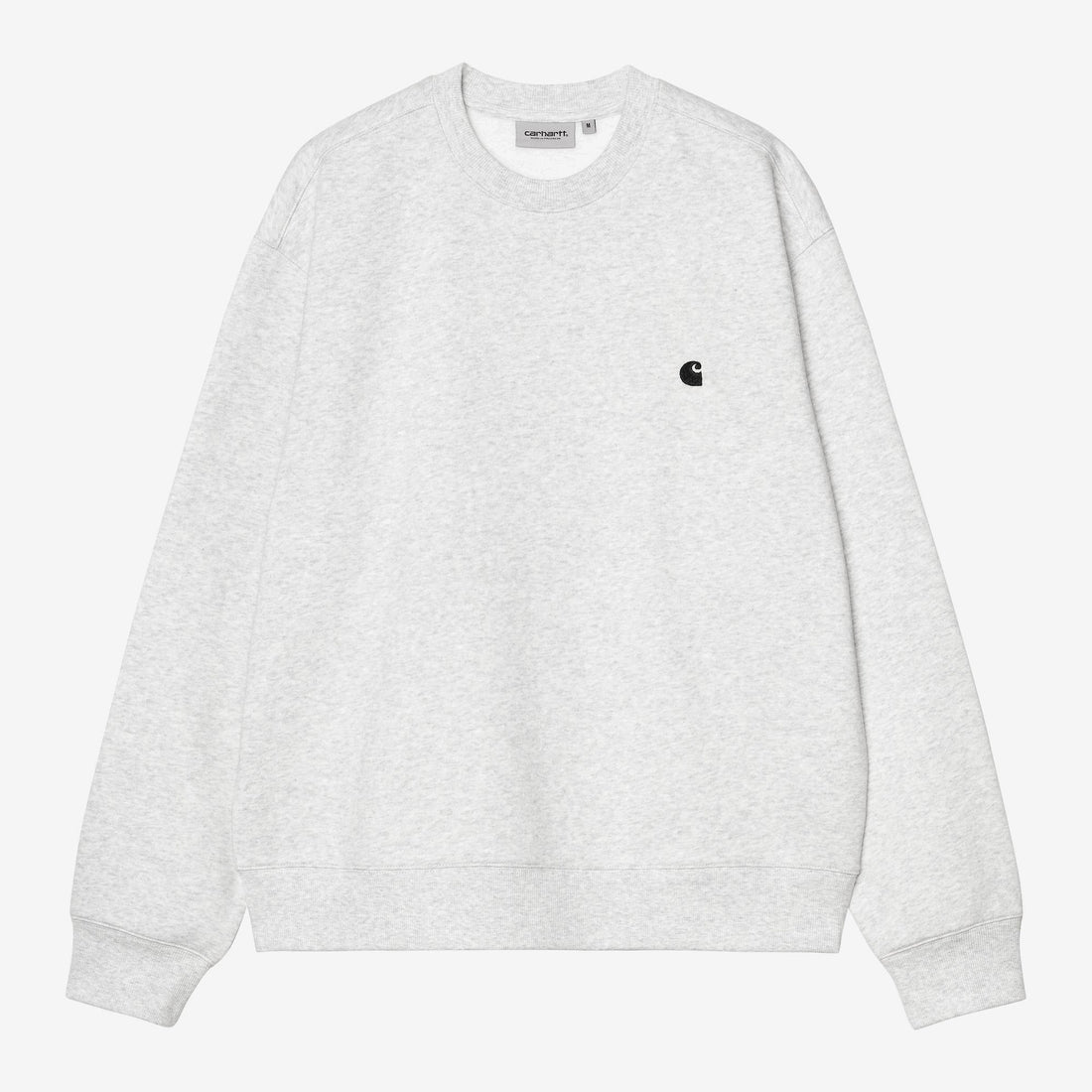 Carhartt WIP Mack Sweat - Ash Heather / Black, Vorderansicht