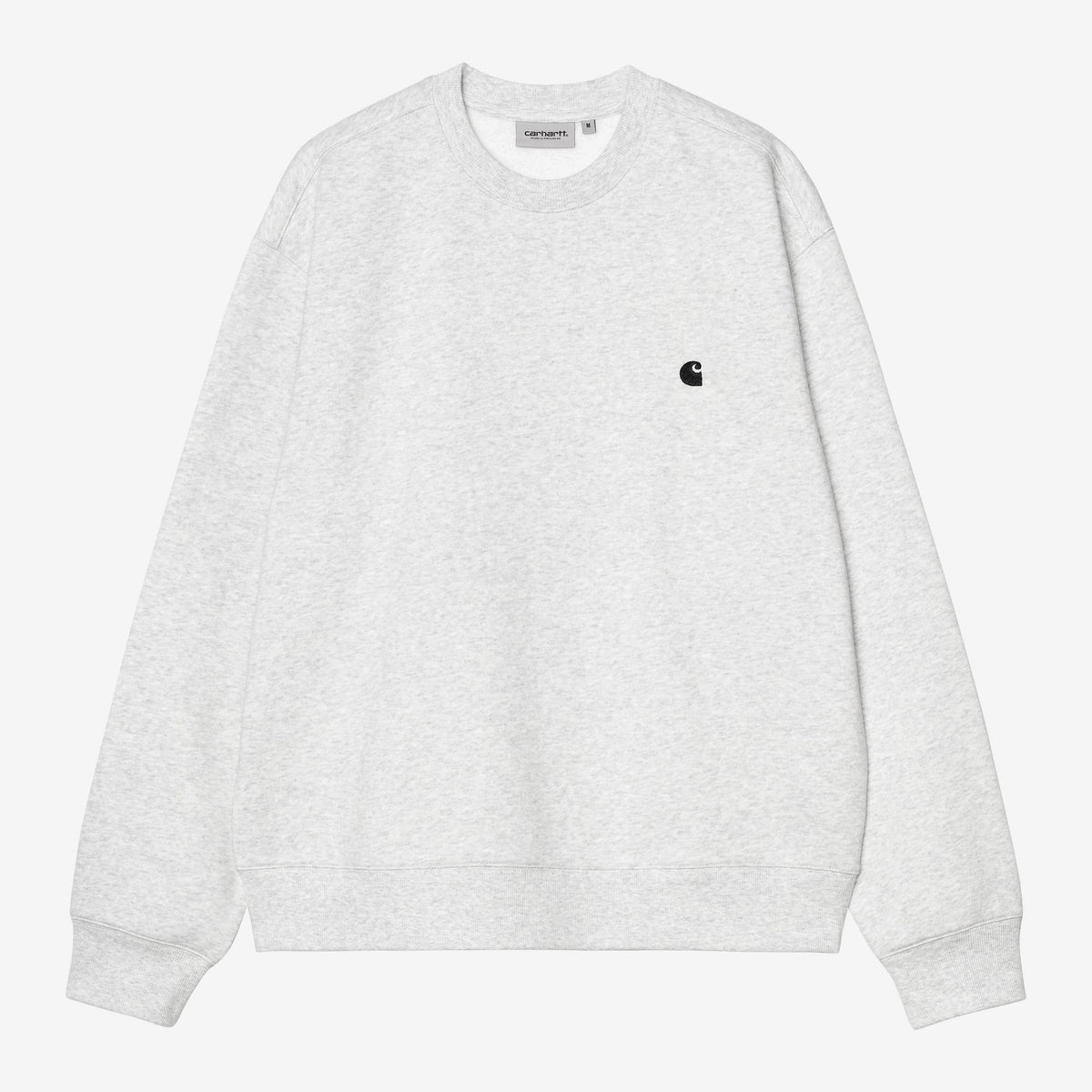 Carhartt WIP Mack Sweat - Ash Heather / Black, Vorderansicht