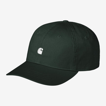 Carhartt WIP Madison Logo Cap - Dark Scarab / White, Vorderansicht