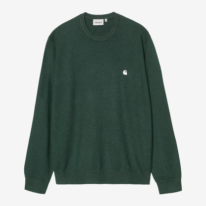 Carhartt WIP Madison Sweater - Dark Scarab / Wax, Vorderansicht