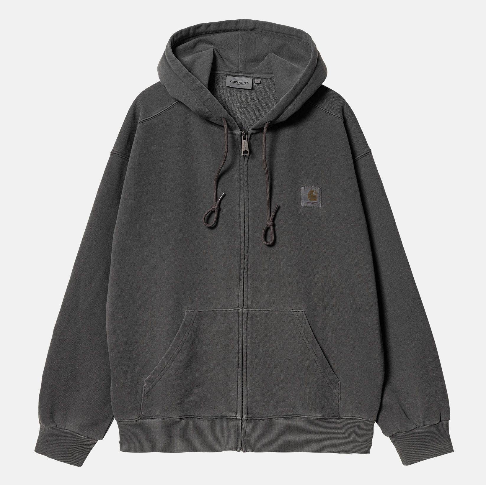 Carhartt WIP Nelson Hoodie Jacket - Charcoal Garment Dyed - Blowout Skateshop