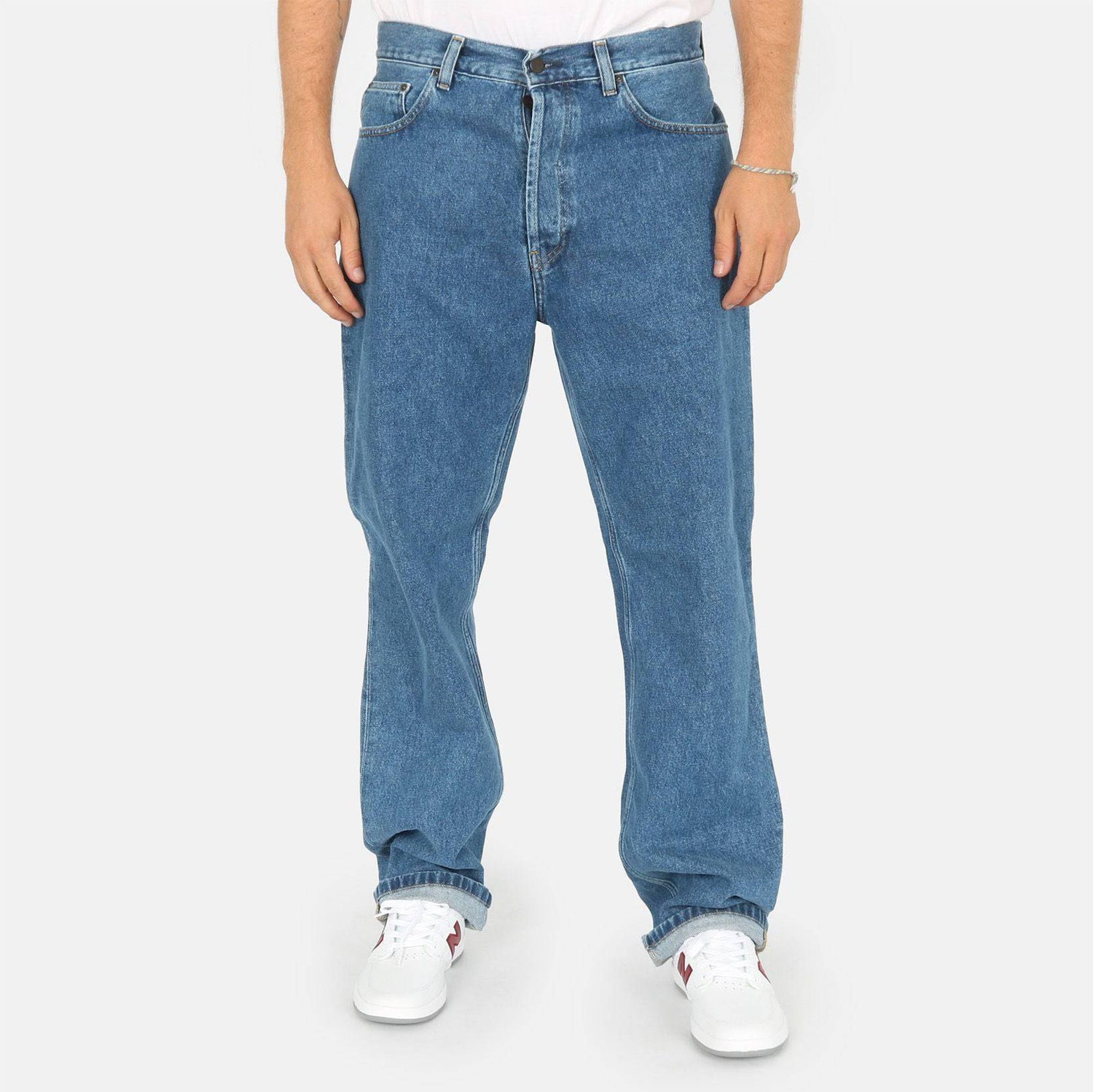 Carhartt WIP Nolan Relaxed Straight Jeans - Blue Heavy Stone Wash - Blowout Skateshop