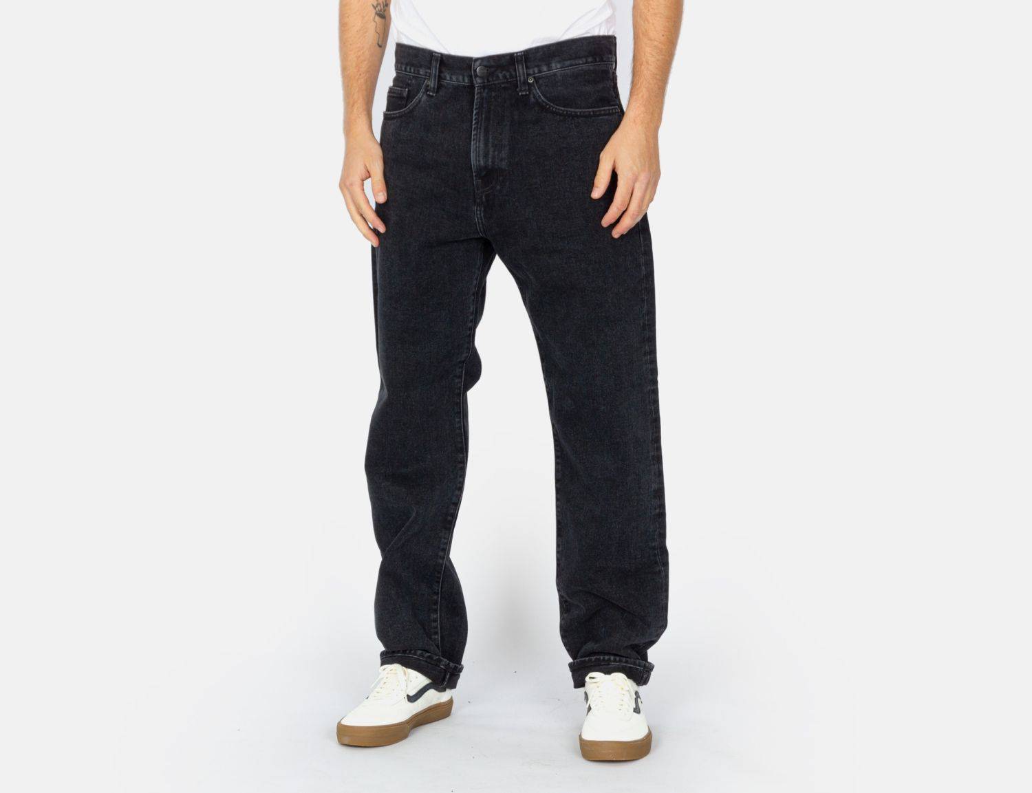 Carhartt WIP Pontiac Pant - Black Stone Washed - Blowout Skateshop