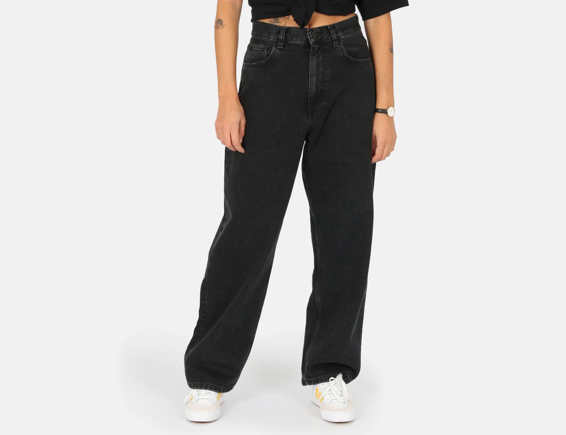 Carhartt WIP Women Brandon Pant - Black stone washed - Blowout Skateshop