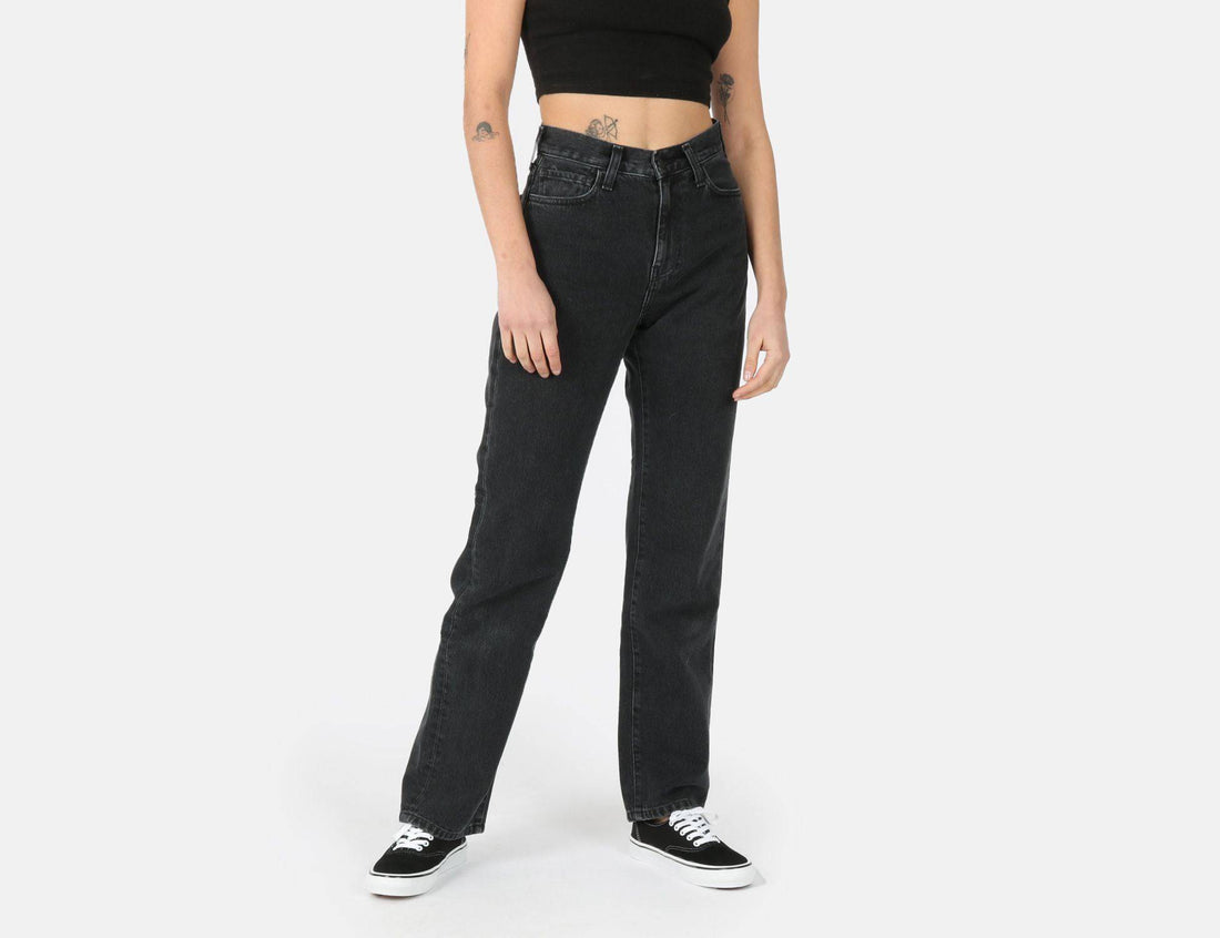 Carhartt WIP Women Noxon Pant - Black Stone Washed - Blowout Skateshop