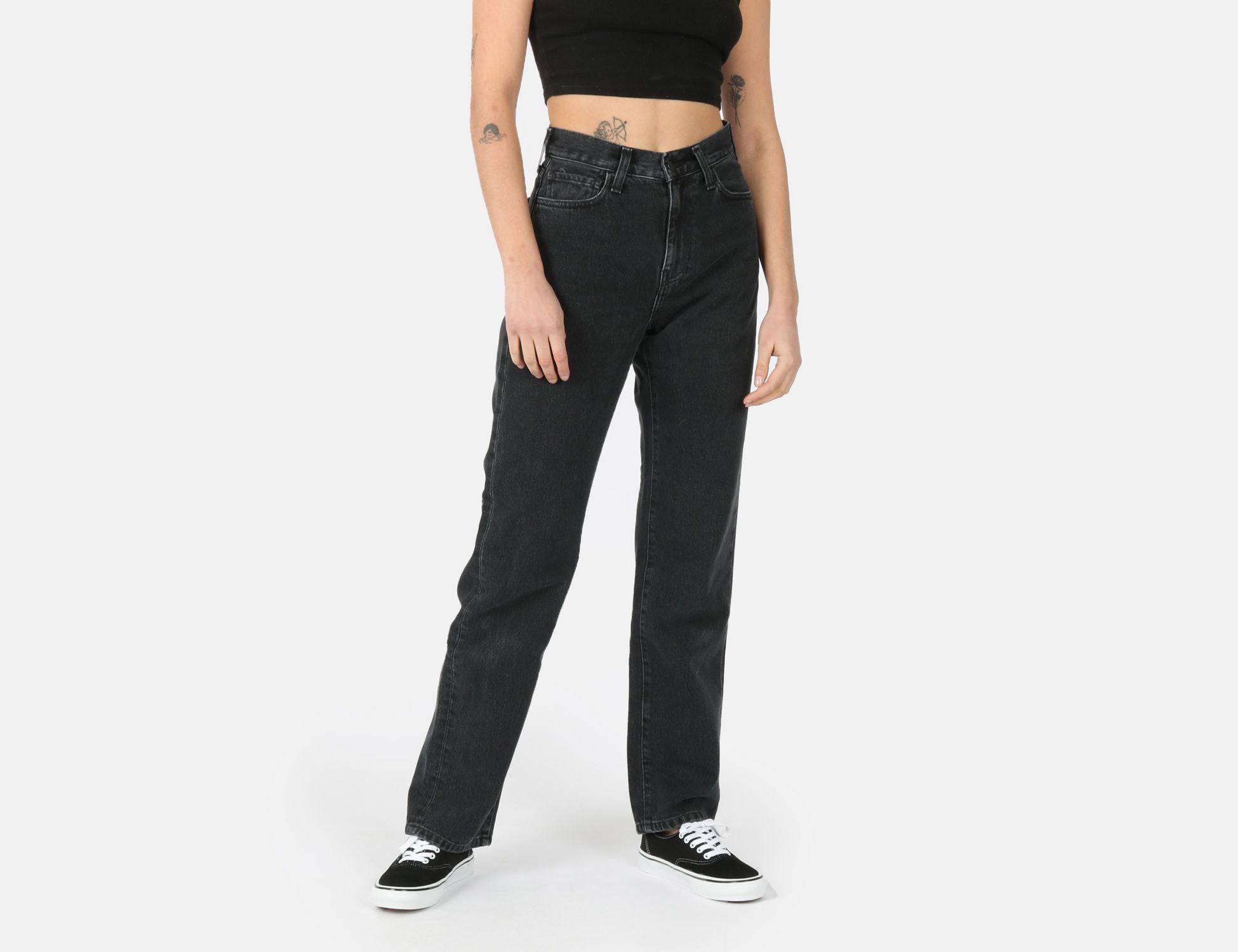 Carhartt WIP Women Noxon Pant - Black Stone Washed - Blowout Skateshop