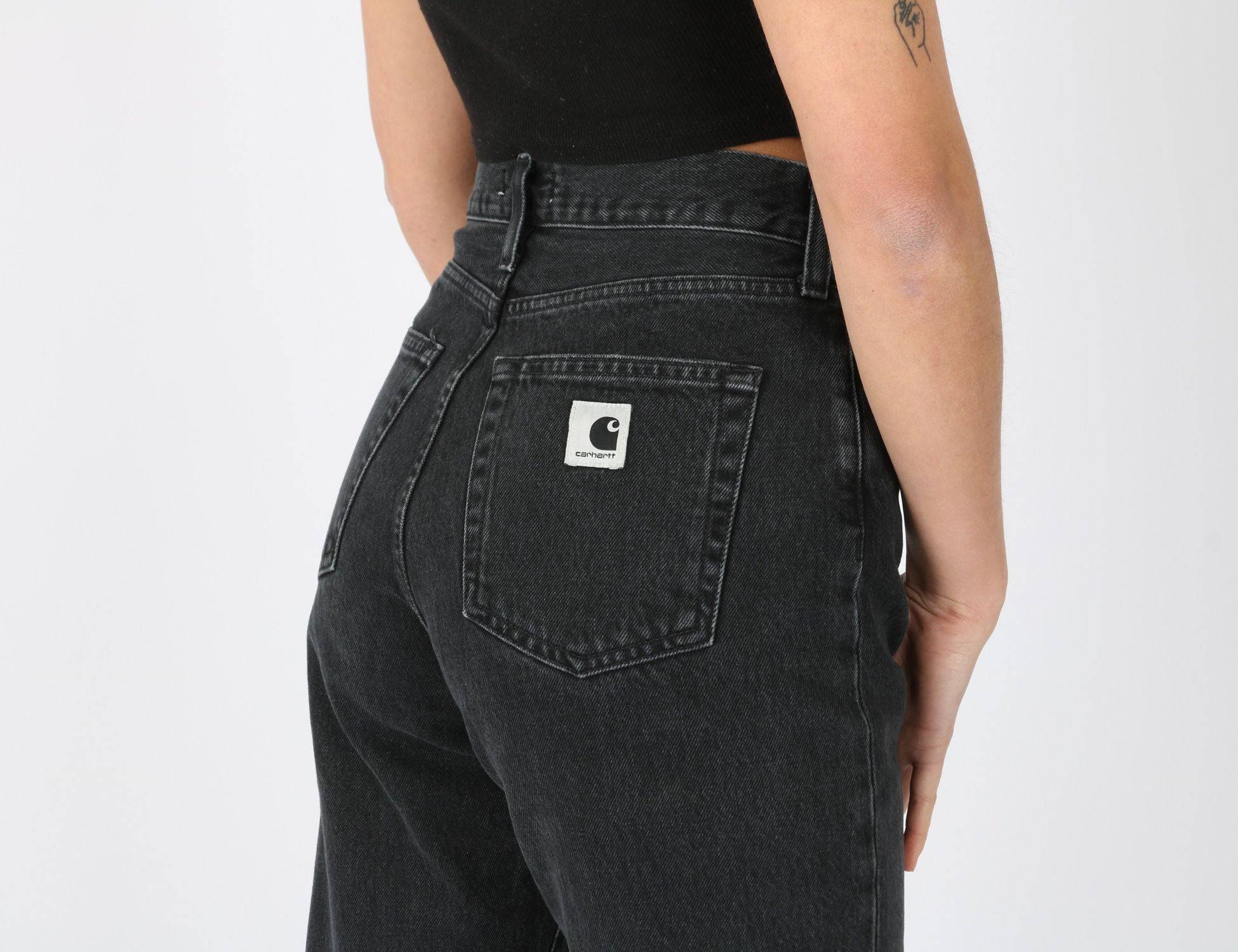 Carhartt WIP Women Noxon Pant - Black Stone Washed - Blowout Skateshop