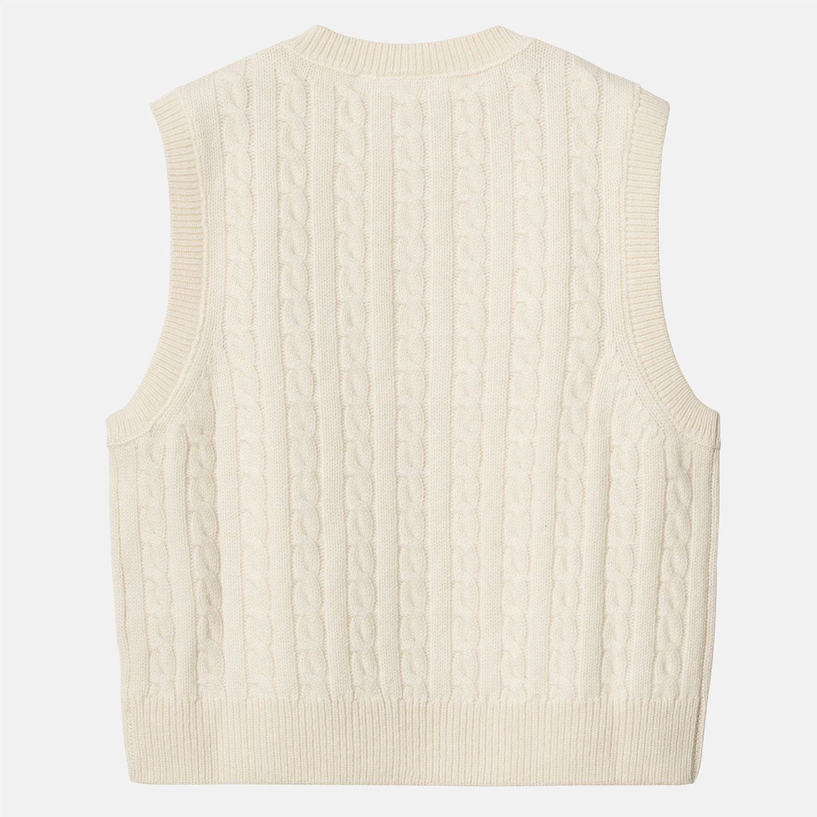 Carhartt WIP Women Signature Vest Sweater - Natural / Dusty Ice - Blowout Skateshop