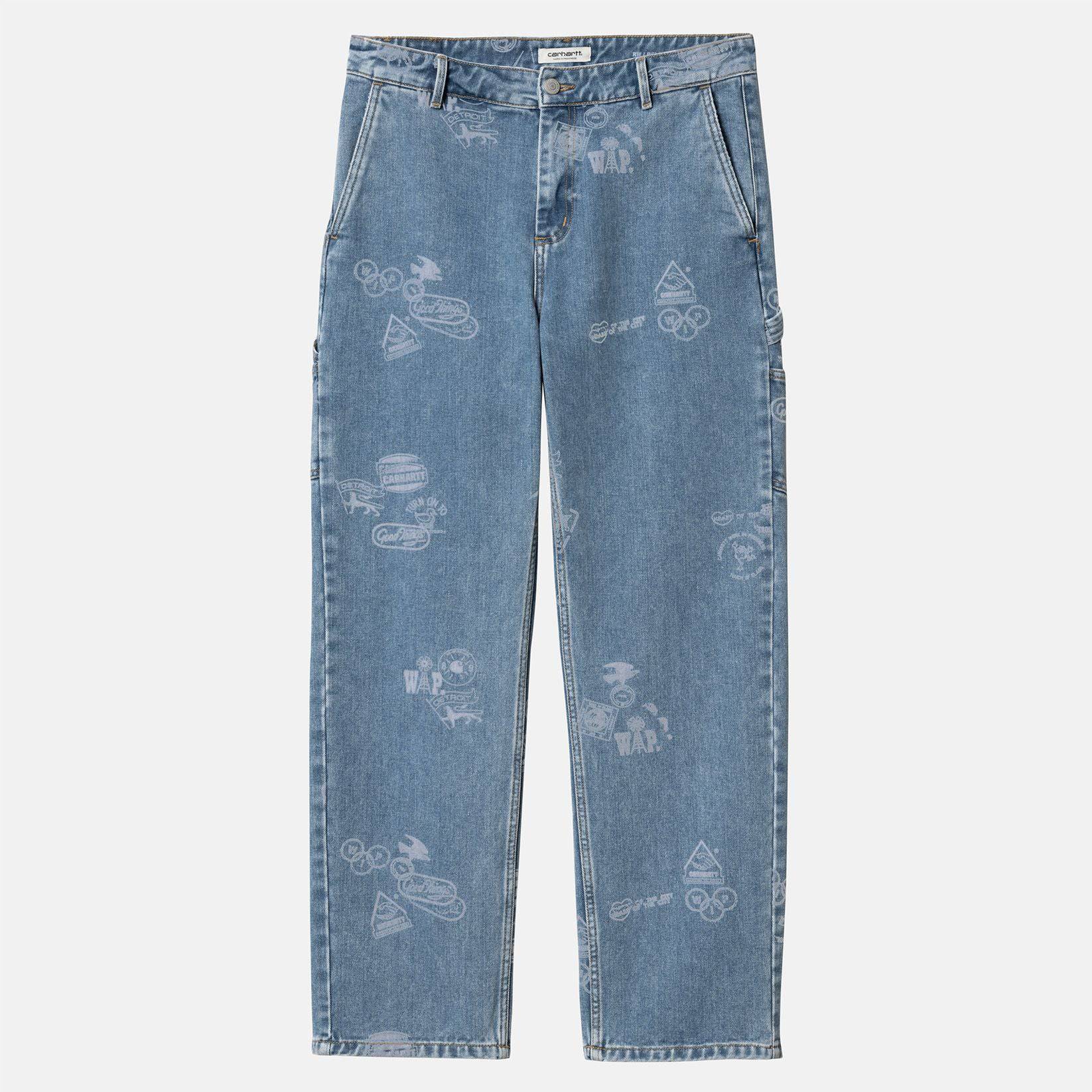 Carhartt WIP Women Stamp Pant - Blue - Blowout Skateshop