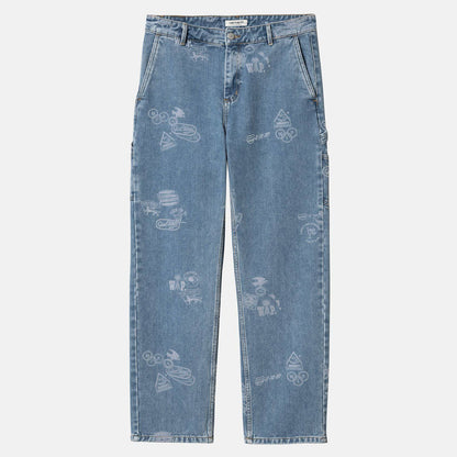 Carhartt WIP Women Stamp Pant - Blue - Blowout Skateshop