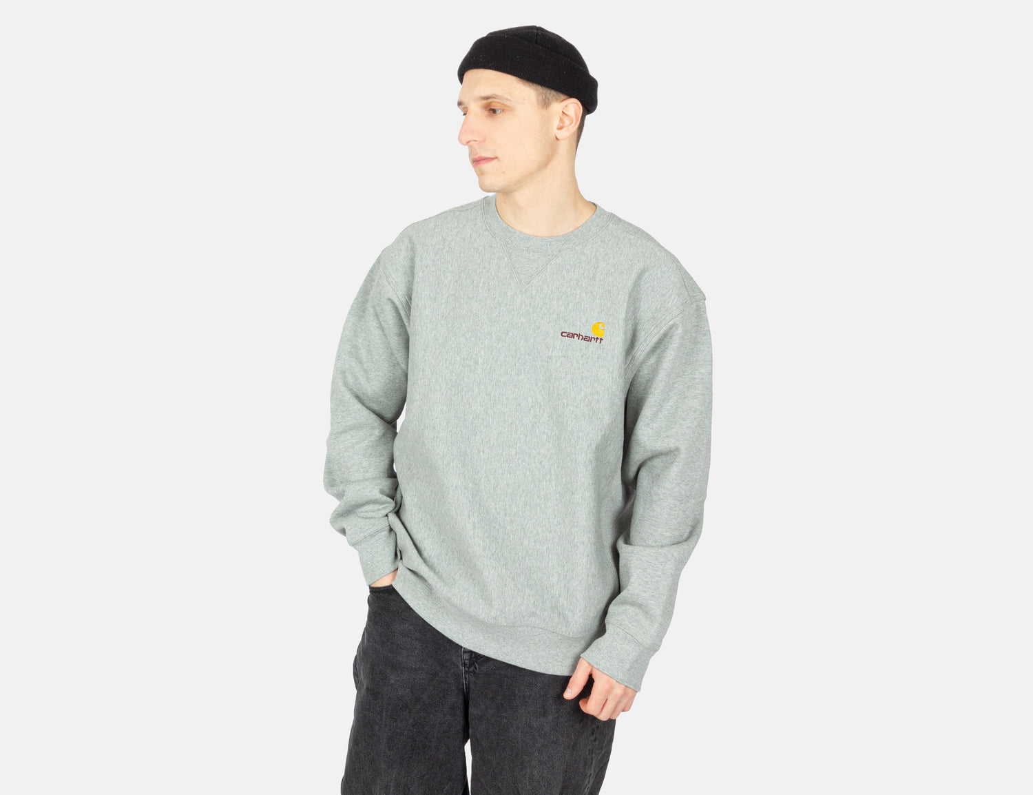 Carhartt WIP American Script Crew Neck - Grey Heather Grau Bild 1