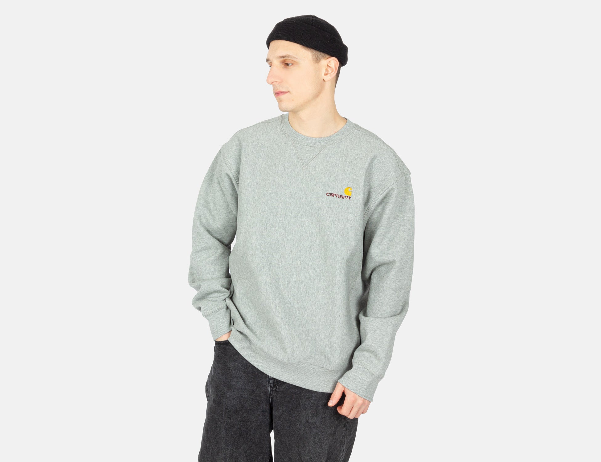 Carhartt WIP American Script Crew Neck - Grey Heather Grau Bild 1