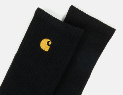Carhartt WIP Chase Socks - Black / Gold Schwarz Bild 2