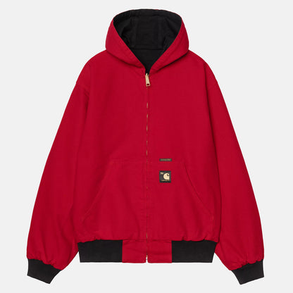 Carhartt WIP 50 Years Anniversary OG Active Canvas Jacke - Black / USA Red Rinsed Schwarz Bild 3