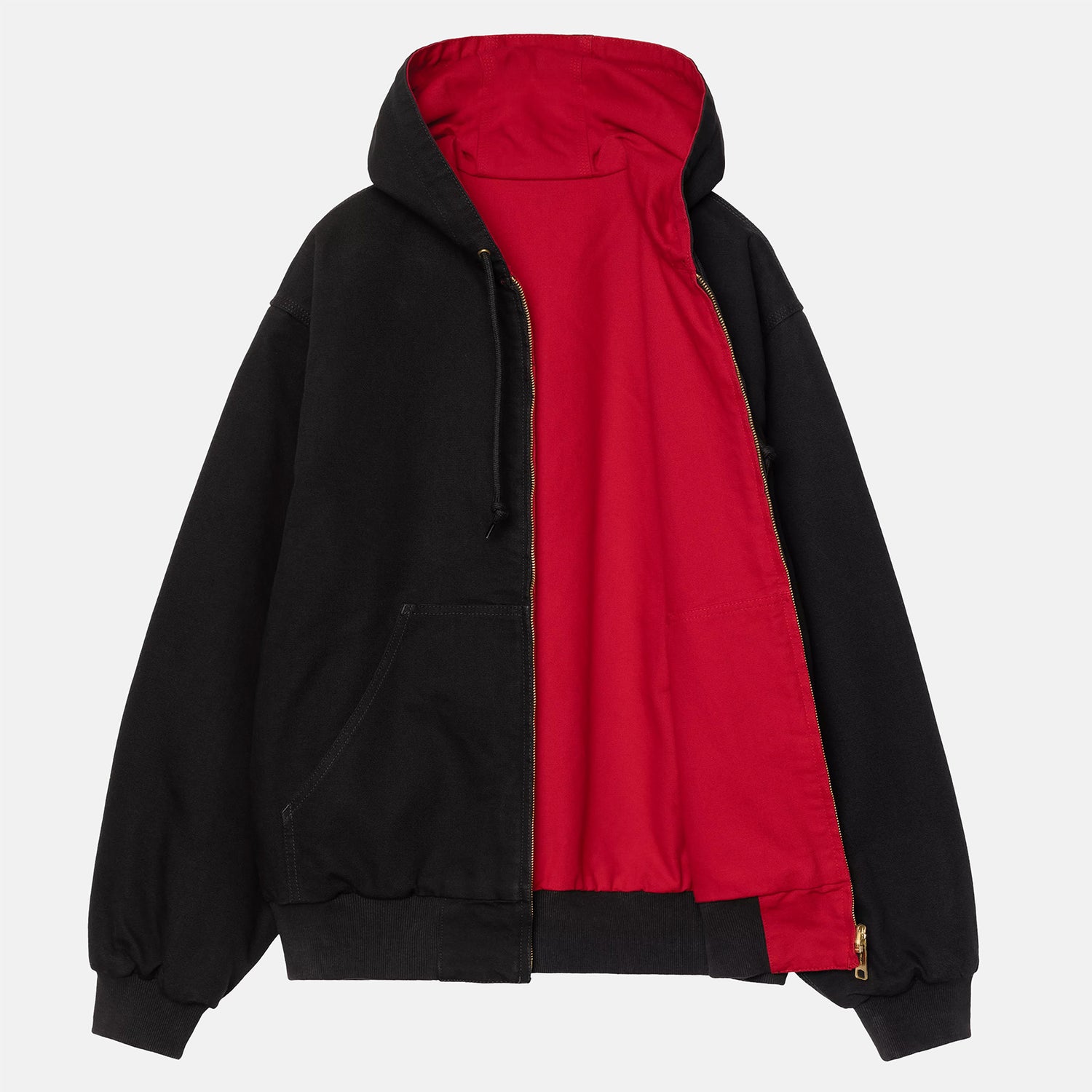 Carhartt WIP 50 Years Anniversary OG Active Canvas Jacke - Black / USA Red Rinsed Schwarz Bild 5