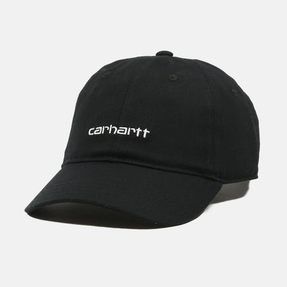 Carhartt WIP Canvas Script Cap - Black/White Schwarz Bild 1