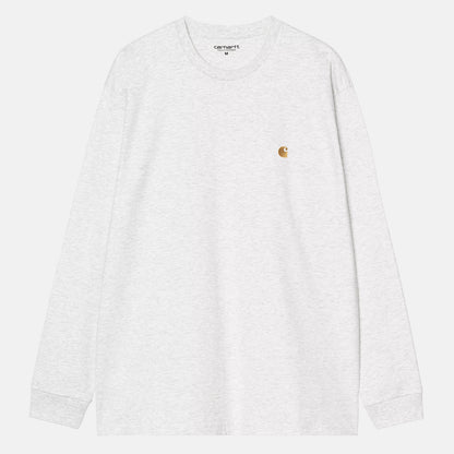 Carhartt WIP Chase Longsleeve - Ash Heather / Gold Grau Bild 1