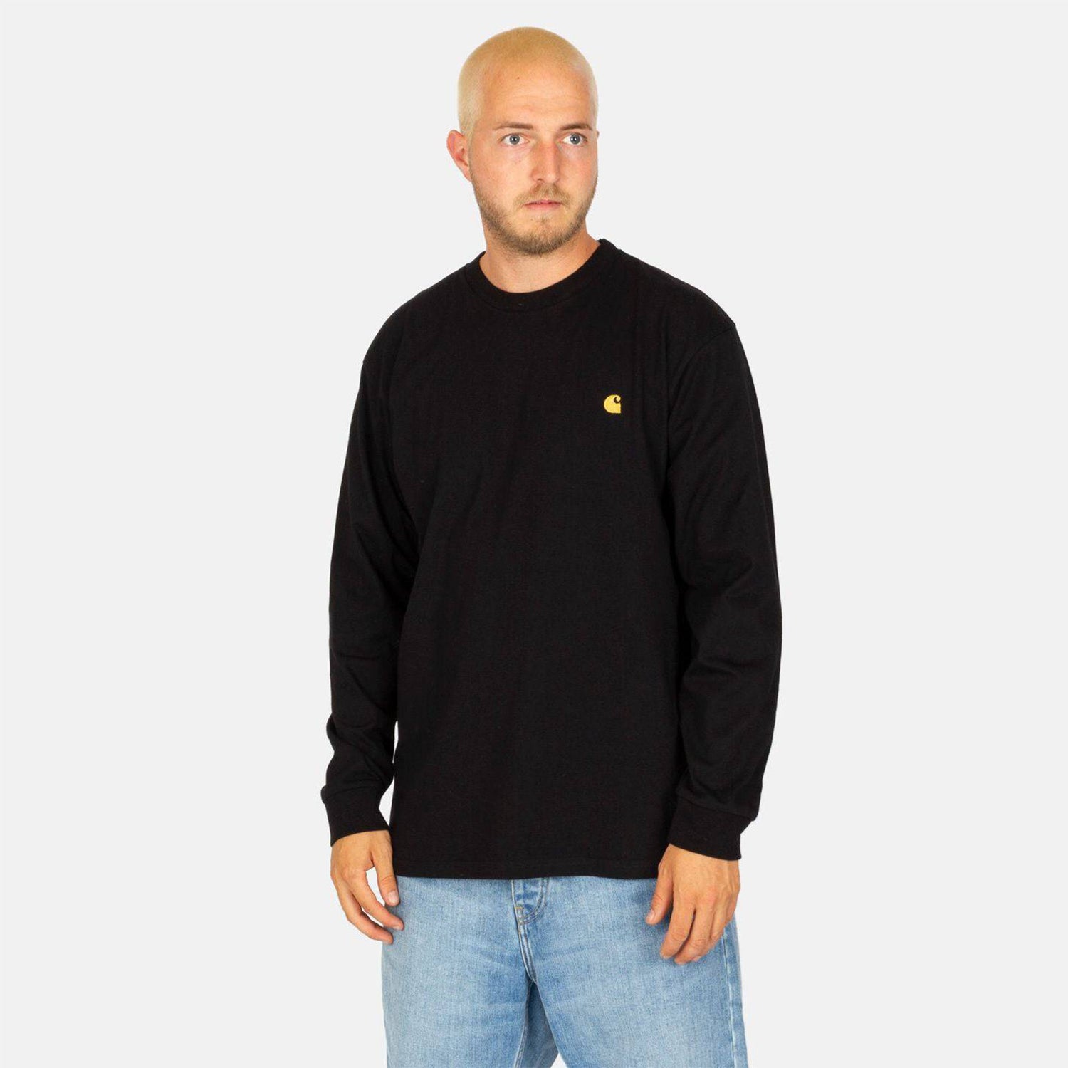 Carhartt WIP Chase Longsleeve - Black / Gold Schwarz Bild 1