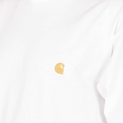 Carhartt WIP Chase Longsleeve - White / Gold Weiß Bild 3