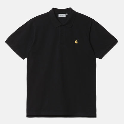 Carhartt WIP Chase Pique Polo - Black / Gold Schwarz Bild 1