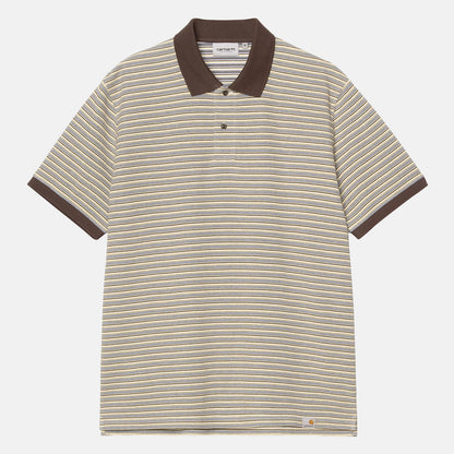 Carhartt WIP Dion Polo T-Shirt - Dion Stripe Beige Bild 1