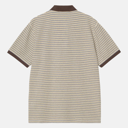 Carhartt WIP Dion Polo T-Shirt - Dion Stripe Beige Bild 2