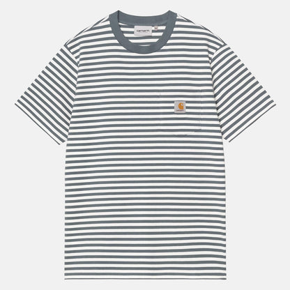 Carhartt WIP Ezra Pocket T-Shirt - Ezra Stripe Blau Bild 1