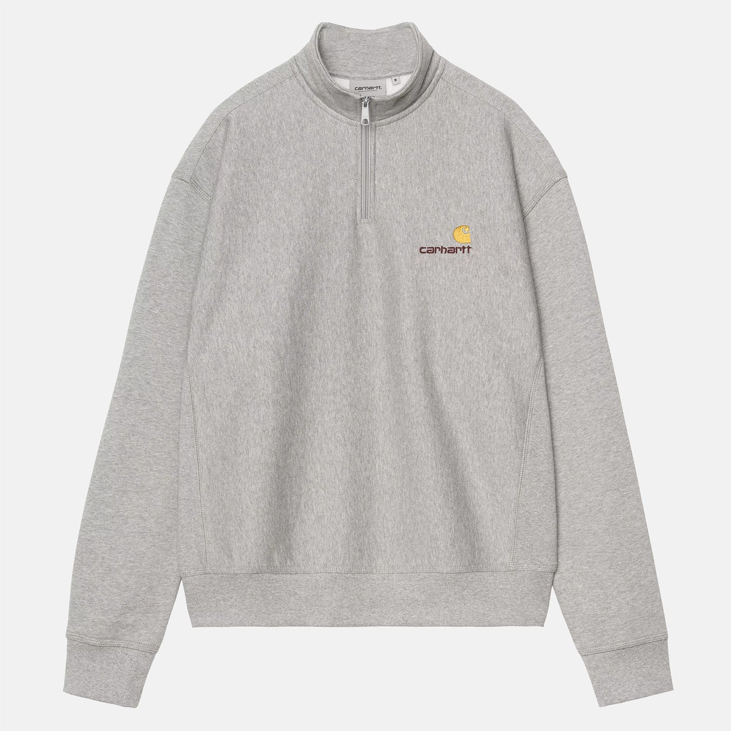 Carhartt WIP Half Zip American Script - Grey Heather Grau Bild 1