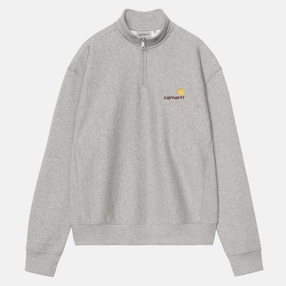 Carhartt WIP Half Zip American Script - Grey Heather Grau Bild 1