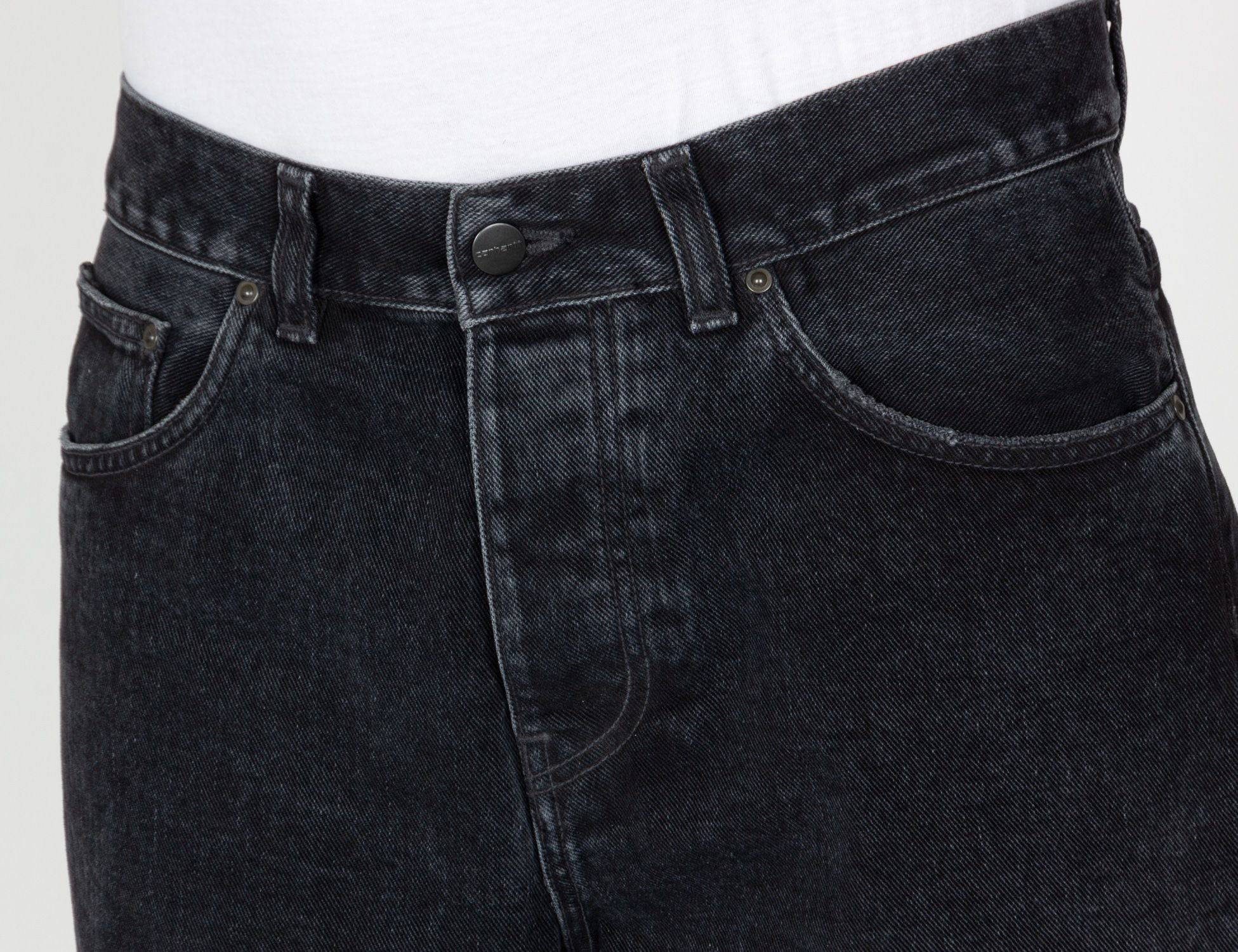 Carhartt WIP Newel Pant - Black stone washed Schwarz Bild 4