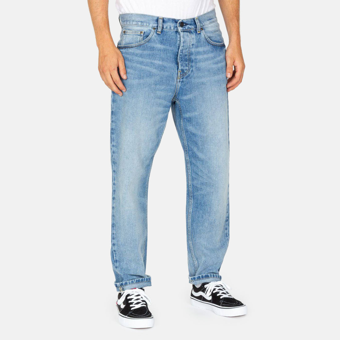 Carhartt WIP Newel Pant - Blue Light Used Wash Blau Bild 1