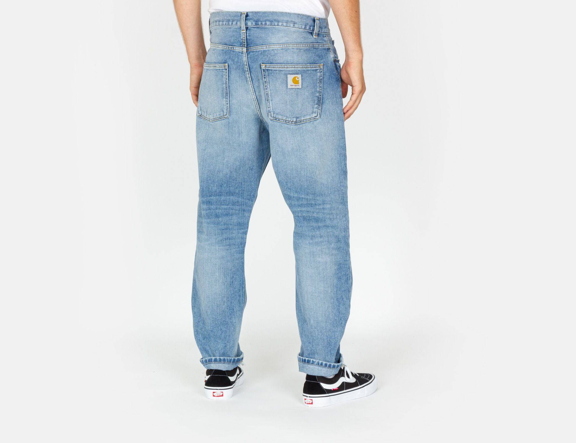 Carhartt WIP Newel Pant - Blue Light Used Wash Blau Bild 3