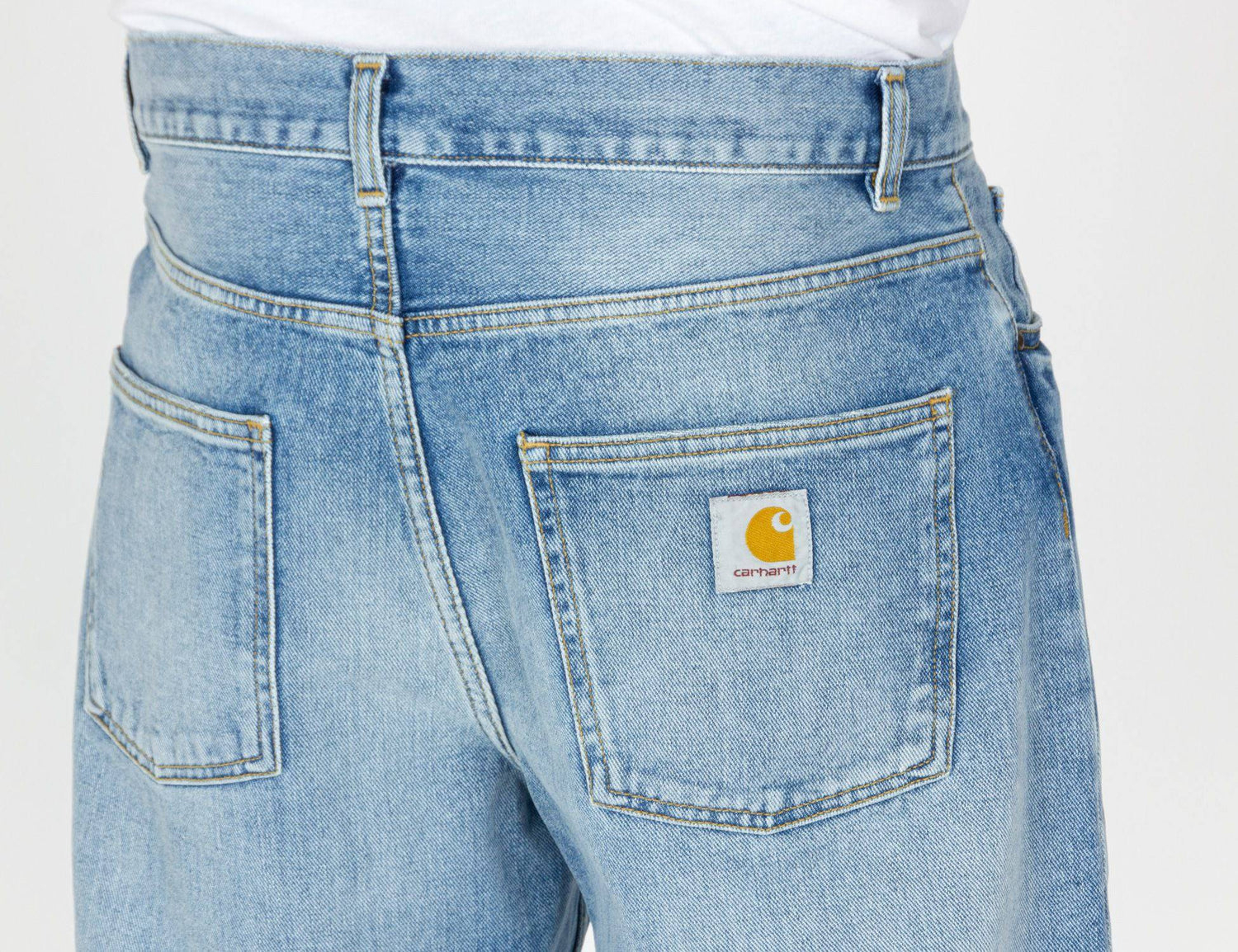 Carhartt WIP Newel Pant - Blue Light Used Wash Blau Bild 5
