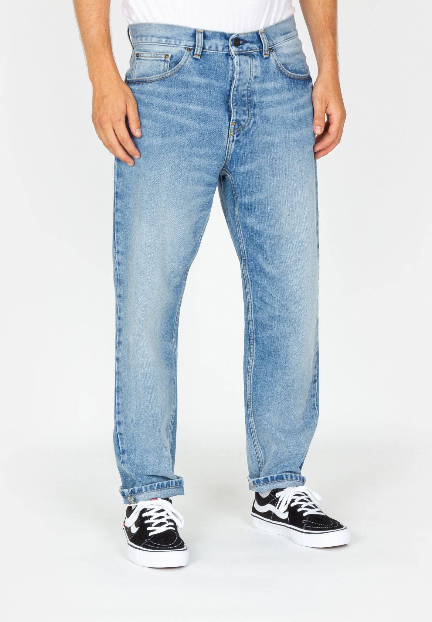 Carhartt WIP Newel Pant - Blue Light Used Wash Blau Bild 6