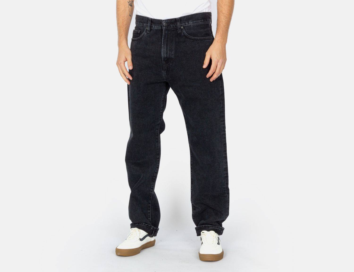 Carhartt WIP Pontiac Stoned Washed Pant - Black Schwarz Bild 3