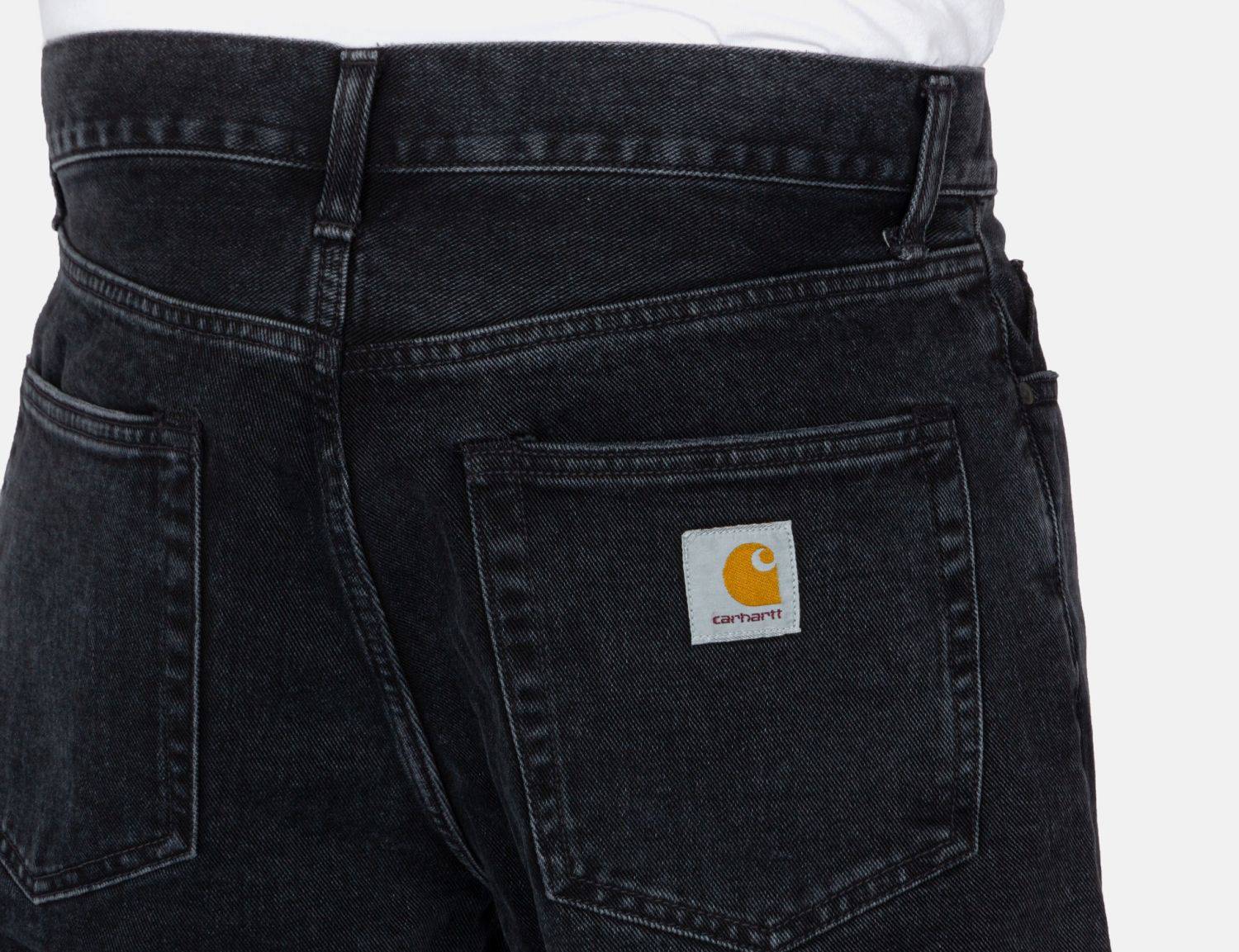 Carhartt WIP Pontiac Stoned Washed Pant - Black Schwarz Bild 4