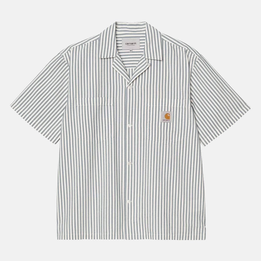 Carhartt WIP S/S Leavel Seersucker Hemd - Leavel Blau Bild 1