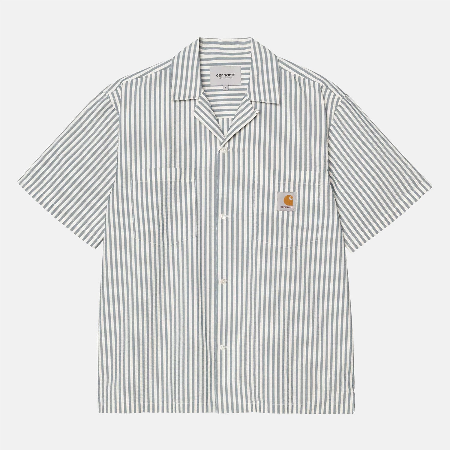 Carhartt WIP S/S Leavel Seersucker Hemd - Leavel Blau Bild 1