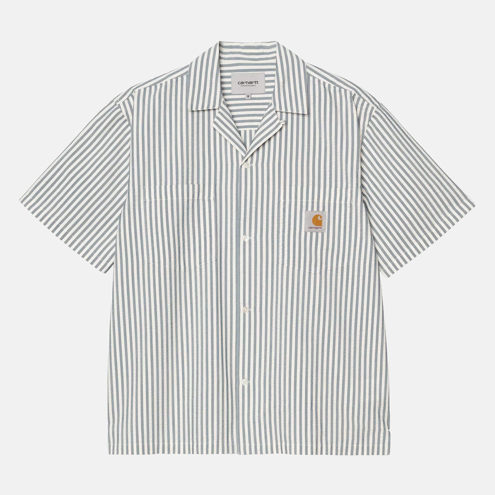 Carhartt WIP S/S Leavel Seersucker Hemd - Leavel Blau Bild 1