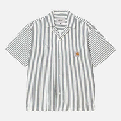Carhartt WIP S/S Leavel Seersucker Hemd - Leavel Blau Bild 1