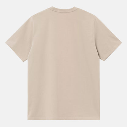 Carhartt WIP Script Embroidery T-Shirt - Fleur De Sel / Black Braun Bild 2
