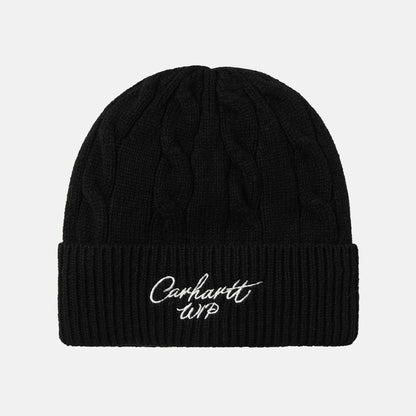 Carhartt WIP Signature Cable Beanie - Black / Salt Schwarz Bild 1