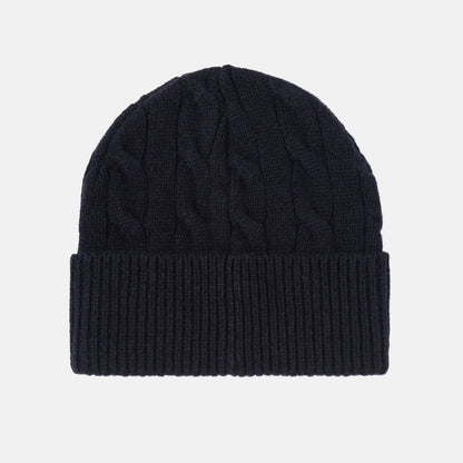 Carhartt WIP Signature Cable Beanie - Deep Night / Glassy Pink Blau Bild 2