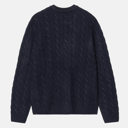 Carhartt WIP Signature Sweater - Deep Night / Glassy Pink Blau Bild 2