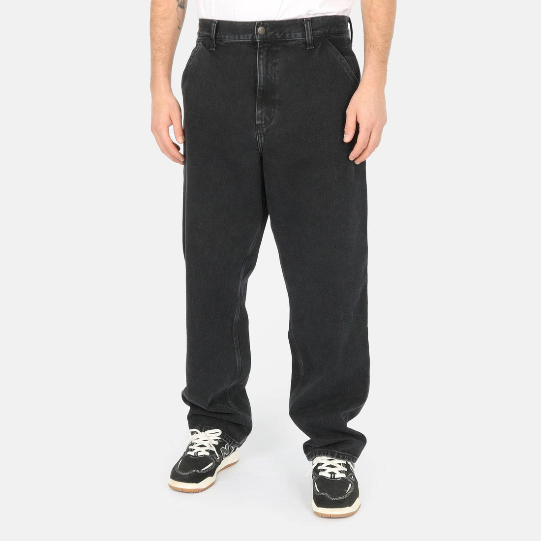 Carhartt WIP Single Knee Pant - Black Stone Washed Schwarz Bild 2