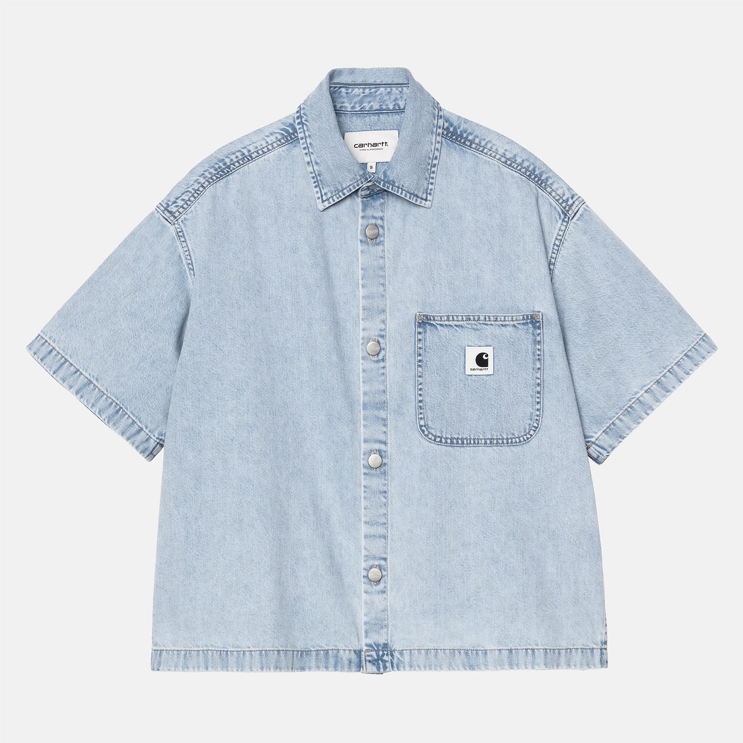Carhartt WIP W´Lovilia  Denim Hemd - Blue Stone Bleached Blau Bild 1
